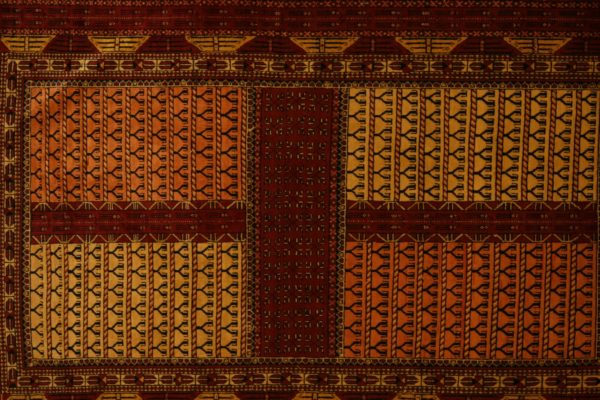 PERSIAN CARPET TORKAMAN, SILK, DOUBLE SIDED HANDWORK, 118X75 CM