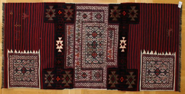 PERSIAN KILIM, EMBROIDERED, WOOLEN, 208X102 CM