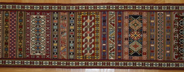 PERSIAN KILIM, EMBROIDERED, WOOL, 149X31 CM