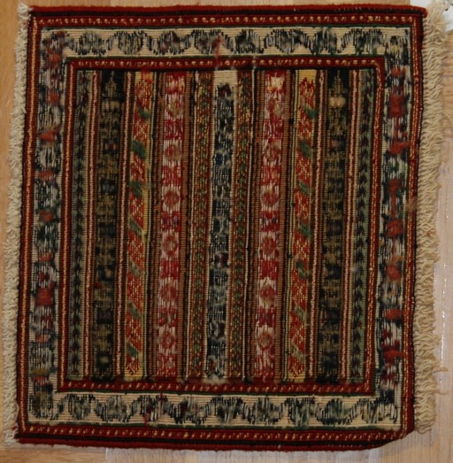 PERSIAN KILIM, EMBROIDERED, WOOLEN, 31X33 CM
