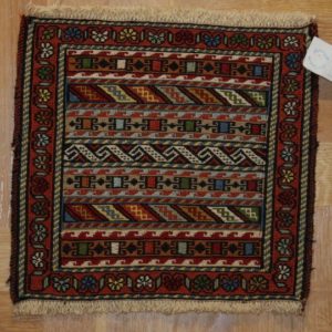 PERSIAN KILIM, EMBROIDERED, WOOLEN, 31X33 CM